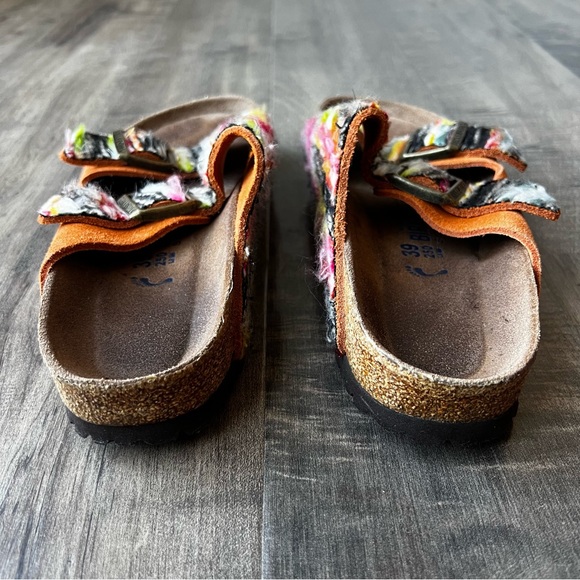 Birkenstock Womens Arizona Yarn Orange Suede Sandals Size 8 39 - Picture 6 of 8